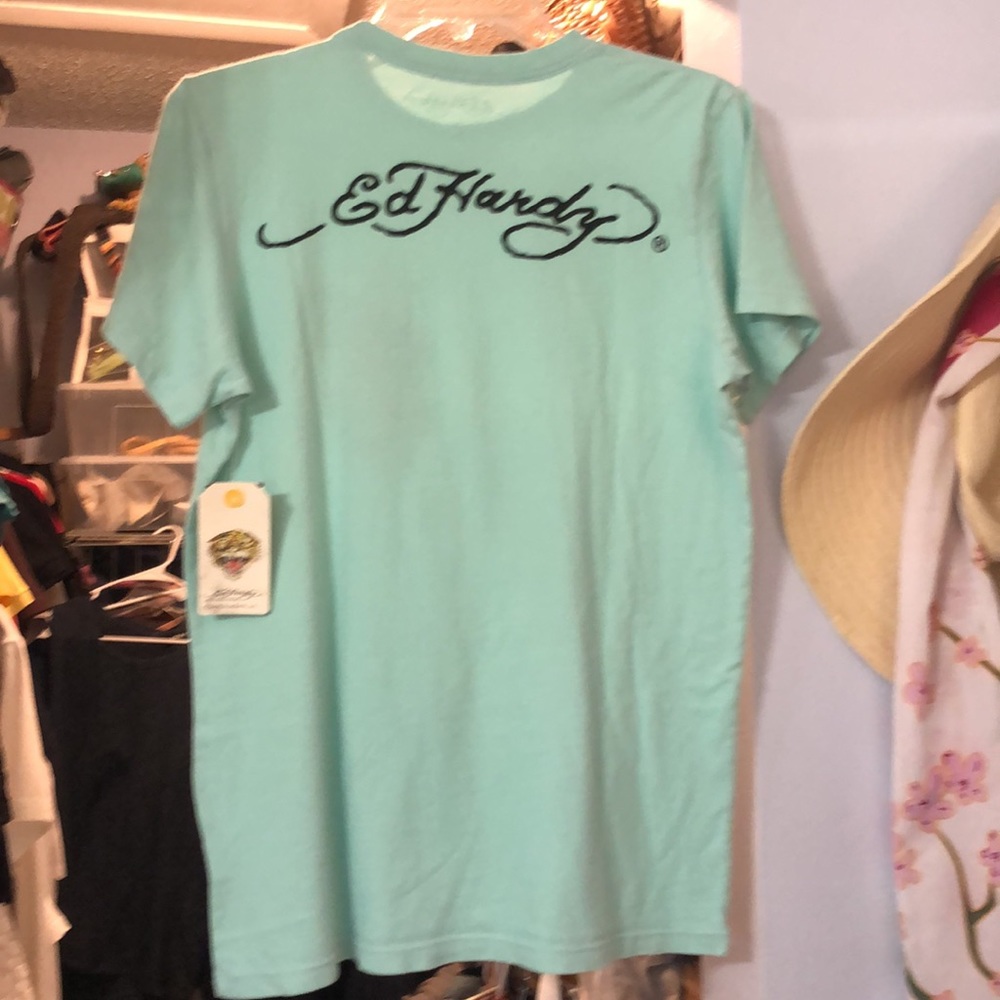 Ed Hardy  seafoam colour size small T-shirt With tags